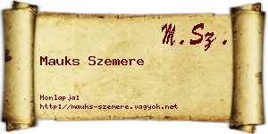 Mauks Szemere névjegykártya